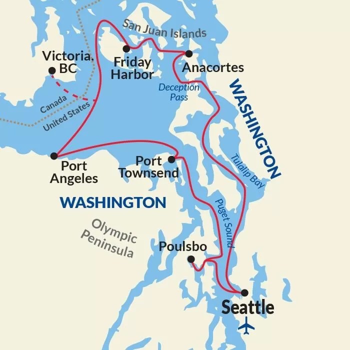 Puget sound map washington usa area locations location