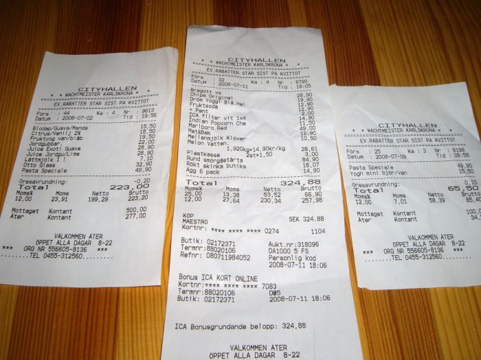 Cash receipts from customers paying for daily ski passes.