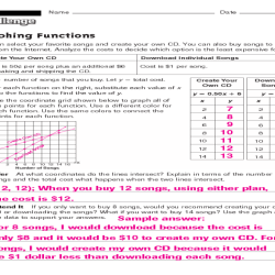 Functions and their graphs worksheet answers